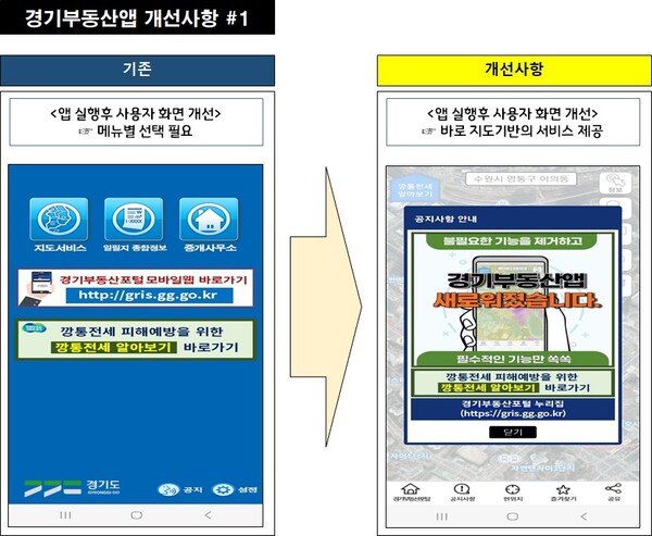 경기부동산 앱 개선사항.